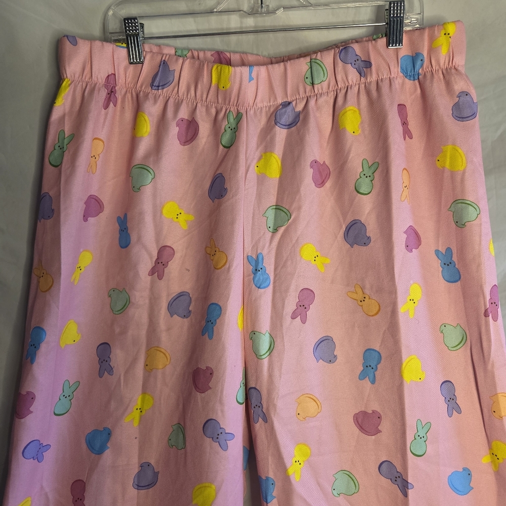Cozy Peeps Pink and Yellow Pajama Bottoms with Elastic Waistband - Picture 3 of 9